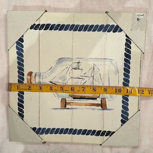 Canvas Art Ship in a Bottle Distressed Stretched Canvas Nautical Coastal Beach - Picture 5 of 9